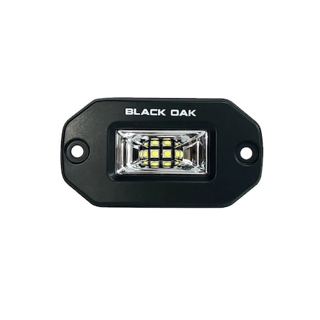 Black Oak Led Black Oak 2in Marine Flush Mount Spreader Light - Black Housing - Pro Series 3.0 2FSLB-S